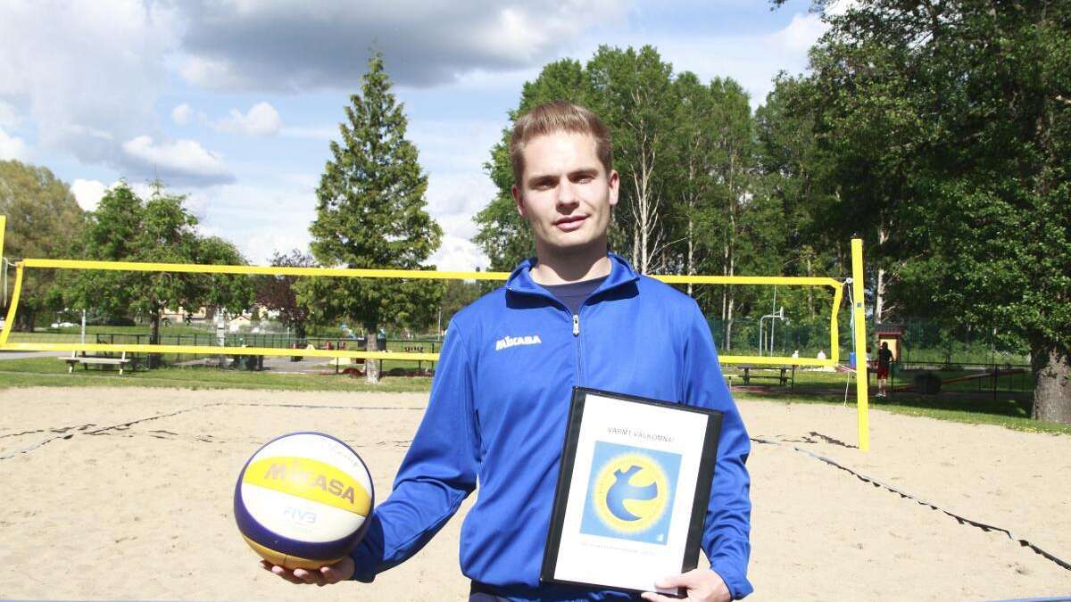 Beachvolleyplan på sand (illustrationsbild)